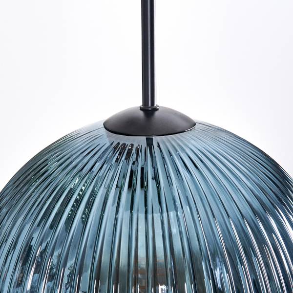 Pendelleuchte Cesaro Blau - Grün - Aluminium - Klarglas - 65 x 125 x 100 cm