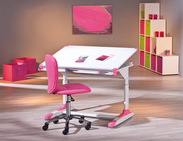 Bureau Color wit - deels massief hout - 100 x 69 x 66 cm