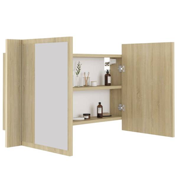 LED-Spiegelschrank 3008765_de Braun - Holzwerkstoff - 12 x 45 x 80 cm