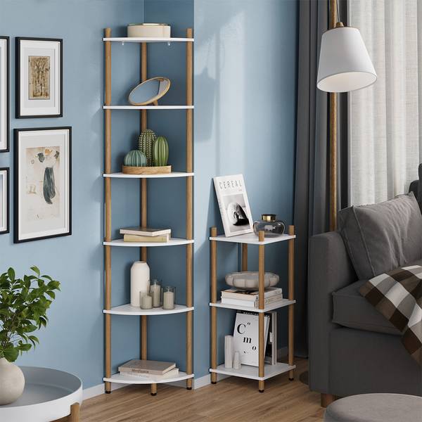 Hoekrek Bivio 57476 lichte pijnboomhouten look - zuiver wit - Sonoma eikenhouten look