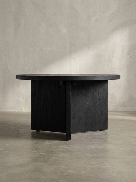 Couchtisch ELORN mit Dreibeingestell Schwarz - Mango - 60 x 33 x 60 cm