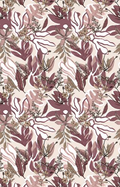 Panorama-Tapete  Aquatic Flowers Altrosa