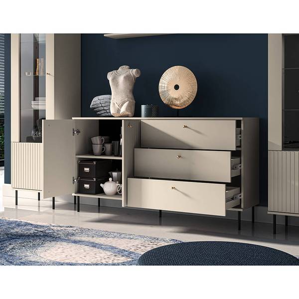 Sideboard SALOU-131-5 Beige - Holzwerkstoff - 160 x 85 x 40 cm
