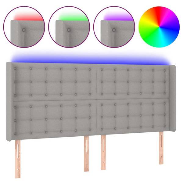 LED Kopfteil XT2582 Hellgrau - 163 x 118 cm