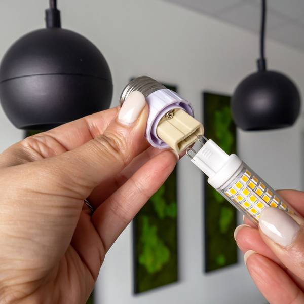 4x E27 auf G9 Lampensockel Adapter Weiß - Kunststoff - 4 x 10 x 10 cm