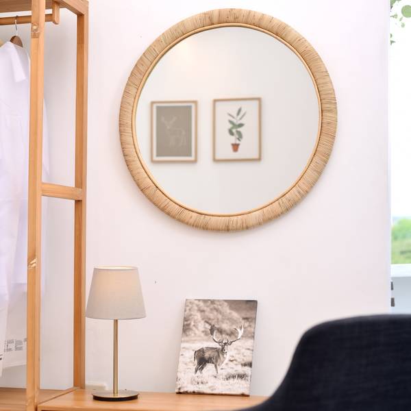 Spiegel DARWIN Braun - Rattan - 75 x 4 x 75 cm