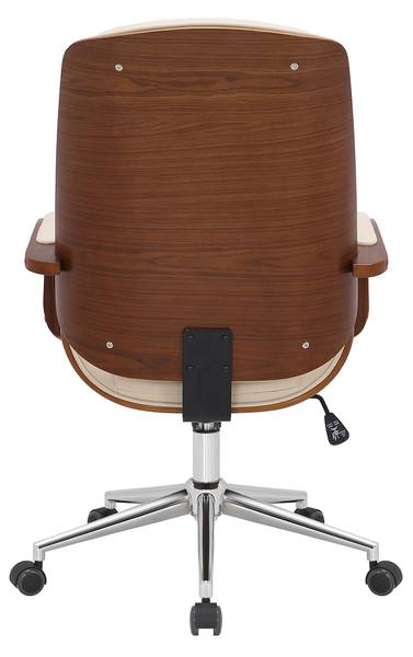 Chaise de bureau Yankton Crème - Imitation noyer