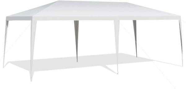 Gartenpavillon Partyzelt 6m x 3m Weiß - Kunststoff - 600 x 260 x 300 cm