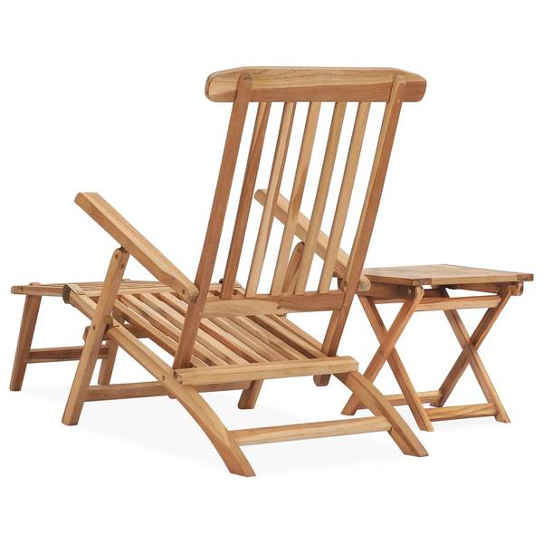 Liegestuhl M607178 Braun - Massivholz - 60 x 91 x 159 cm