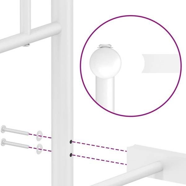 Cadre de lit 3032739-2 Blanc - 187 x 219 cm