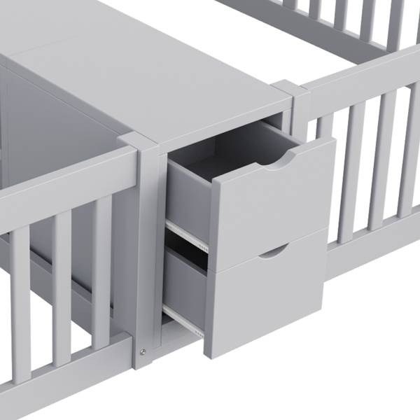 Einzelbett K-2159 Grau