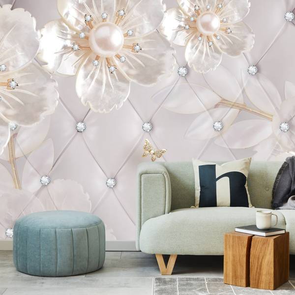 Fotobehang ABSTRACTIE Bloemen Parels 360 x 240 x 240 cm