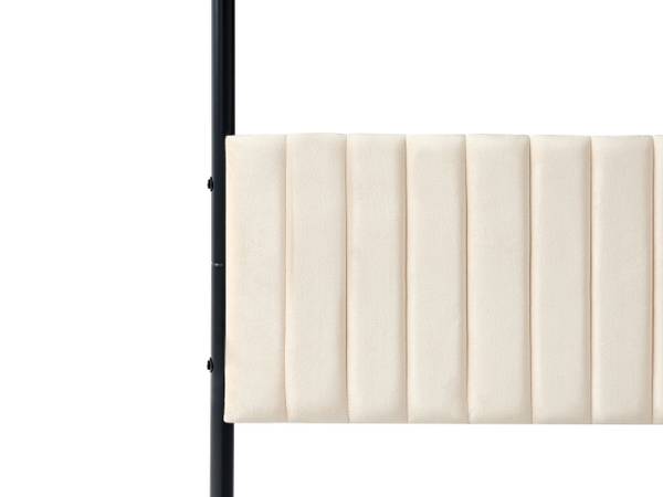 Lit à baldaquin MIRABEAU Beige - Noir - Métal - 186 x 170 x 207 cm