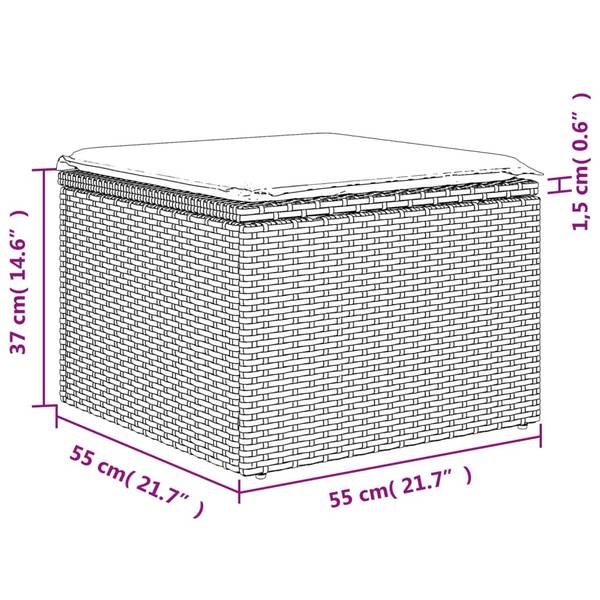 Garten-Lounge-Set 3034447-2 6-teilig Schwarz