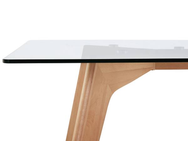 Table de salle à manger HUDSON Marron - Verre - 90 x 75 x 90 cm