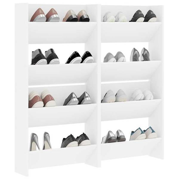 Wand-Schuhschrank 3008002-3 (4er Set) Weiß - Holzwerkstoff - 18 x 60 x 60 cm
