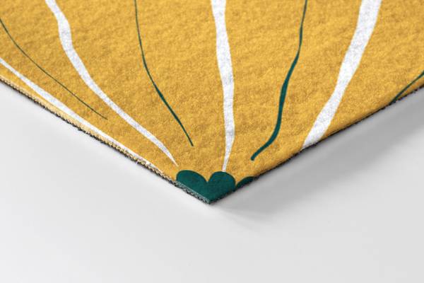 Fußmatte Geometrische Blumen Grün - Polyamid - 90 x 60 x 4 cm