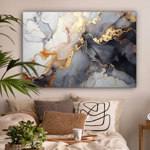 CANVAS SCHILDERIJ Marmer 140 x 90 cm