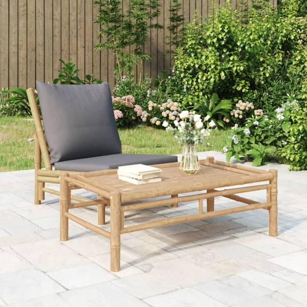 Garten Couchtisch 363456 Grau - Bambus - 55 x 33 x 100 cm
