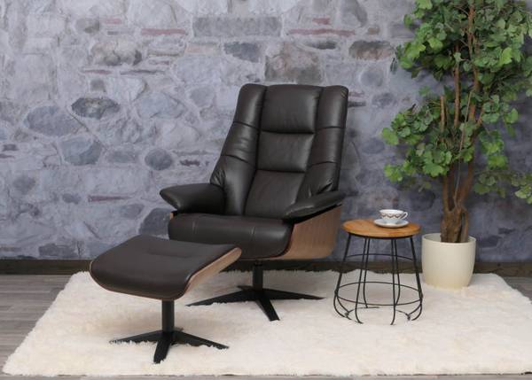 Relaxsessel + Hocker N57 Braun