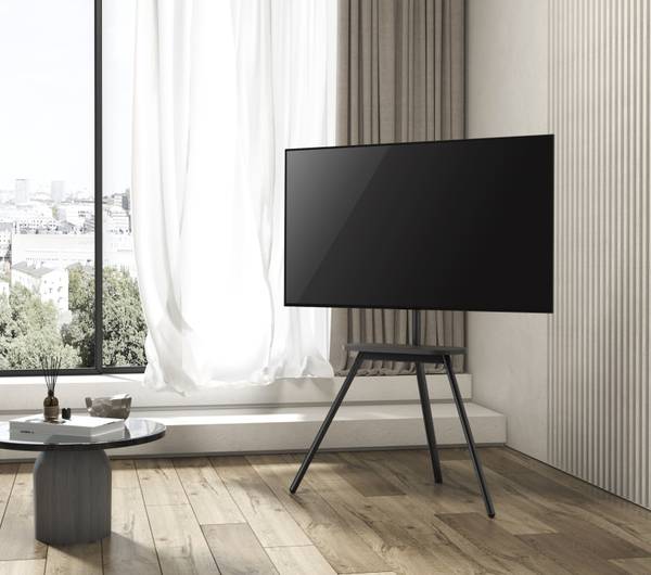 TV-Stand LUMFS28-44F-02_ZWART Schwarz - Stahl - 88 x 138 x 54 cm