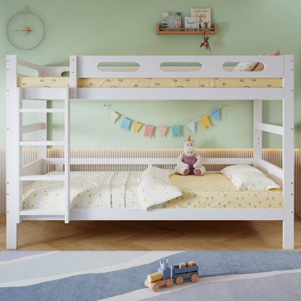 Stapelbed LucyAttic Ⅰ wit - grenenhout - 95 x 146 x 204 cm