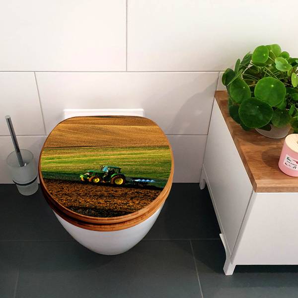 WC-Sitz mit Absenkautomatik Pflügen Braun - Bambus - Holzwerkstoff - 38 x 5 x 49 cm