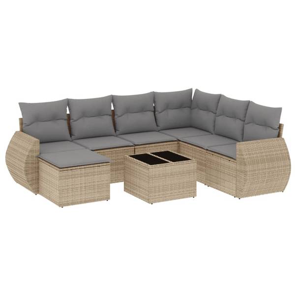Loungeset 3035526-2 (8-delig) beige - grijs - lichtgrijs