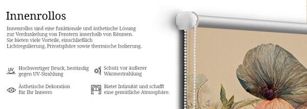 Innenrollo Blume 150 x 240 x 1 cm