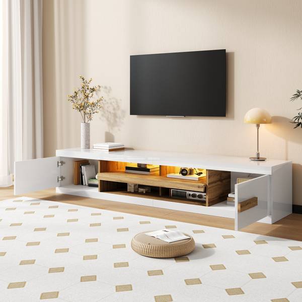 TV-Lowboard Eirene Ⅰ Weiß - Holzwerkstoff - 200 x 38 x 40 cm