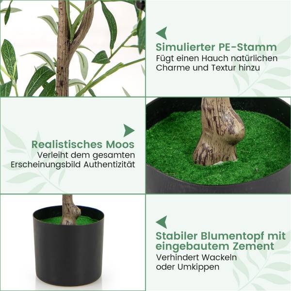Kunstpflanzen 87251304 Grün - Kunststoff - 1 x 1 x 1 cm
