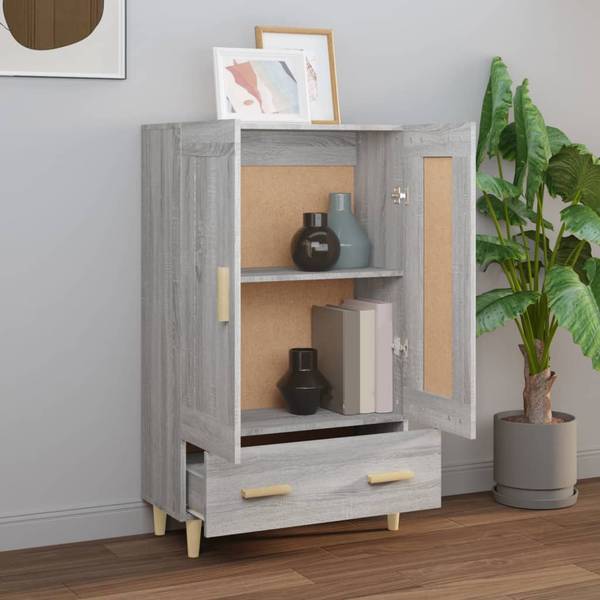 Highboard DE423 Grau - Massivholz - 70 x 115 x 31 cm