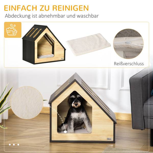 Hundehütte D02-120 Braun - Holzwerkstoff - 40 x 60 x 60 cm