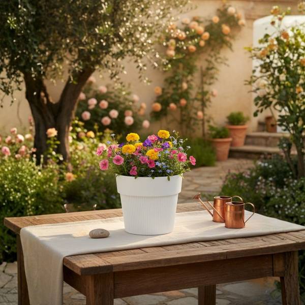 Blumentopf Silva Ecru - 14 x 13 x 14 cm