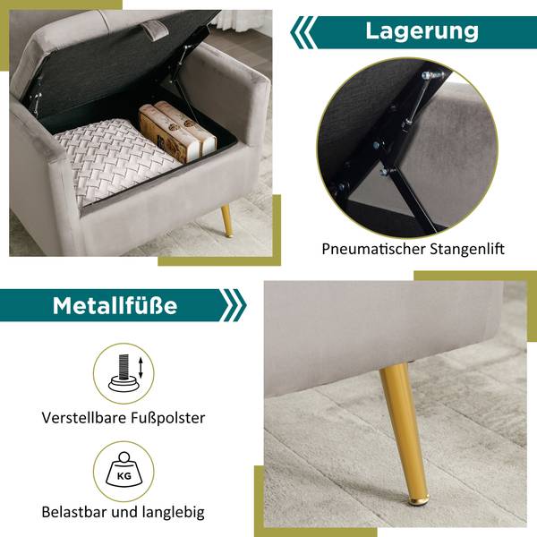 Sessel mit 2 Kissen Nulzu Grau - Metall - Textil - 76 x 76 x 71 cm