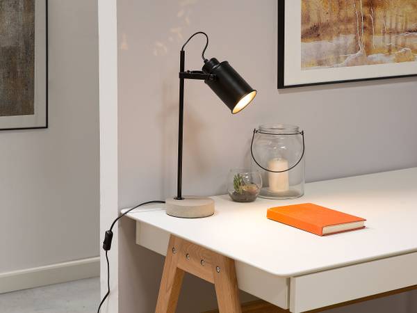 Tischlampen MUNDAKA Schwarz - Grau - Metall - 13 x 37 x 13 cm