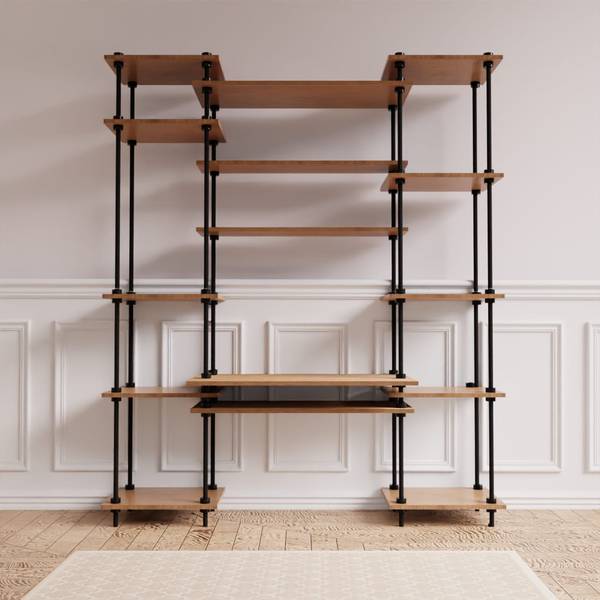 Schreibtisch  64745 Braun - Metall - 151 x 185 x 53 cm