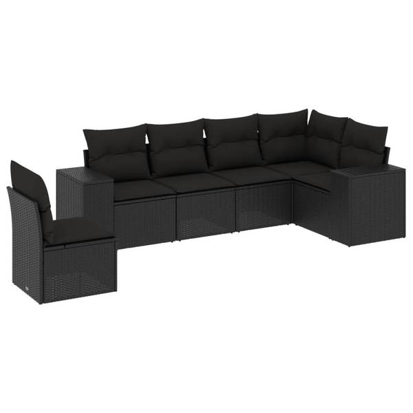 Garten-Lounge-Set 3034521-1 6-teilig Schwarz