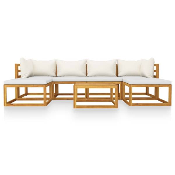 Mobilier de jardin 3009697-10 lot de 7 Blanc - Bois massif - 68 x 29 x 68 cm