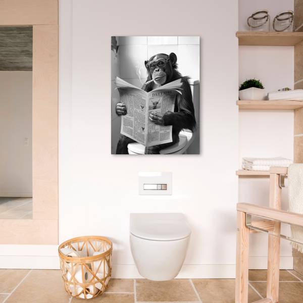 LEINWANDBILD Affe WC 50 x 70 cm