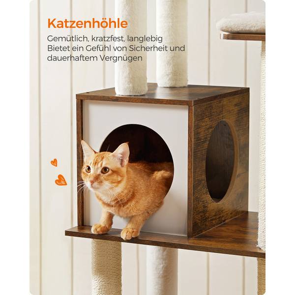 Katzenbaum Moroni Braun - Textil - 40 x 165 x 58 cm