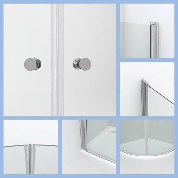 Runddusche FISMES Silber - Glas - 90 x 195 x 90 cm