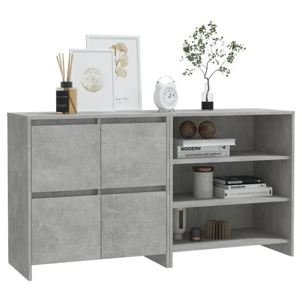 2-tlg. Sideboard BISEN Kommoden Grau - Holzwerkstoff - 70 x 75 x 40 cm