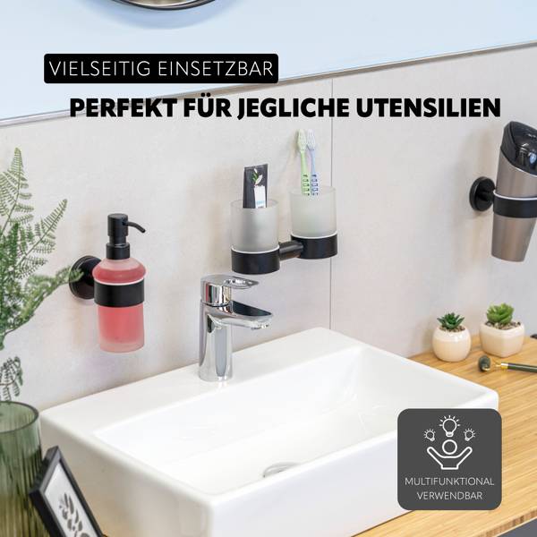 Doppelglasbecherhalter Piazza 91107 Schwarz