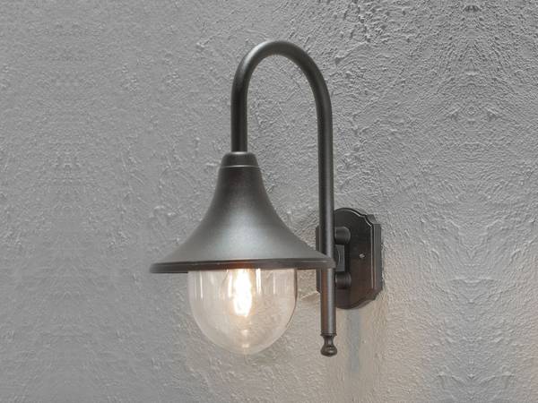 LED Außenwandleuchte Downlight, 44cm Schwarz - Aluminium - Acrylglas - 25 x 44 x 36 cm