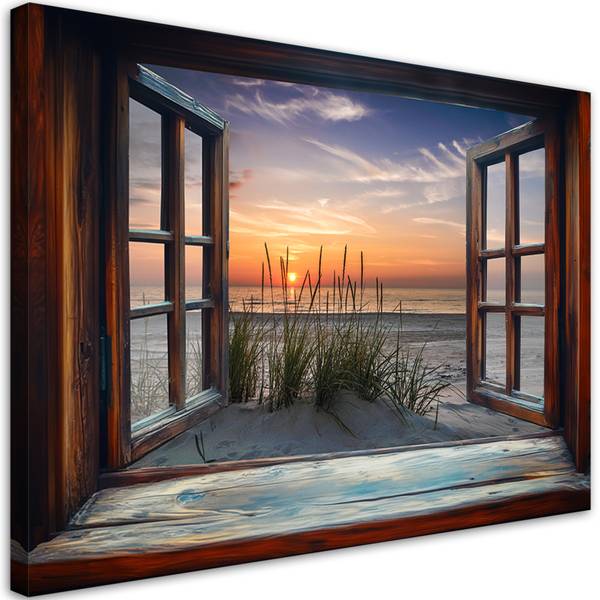 Wandbild blick aus dem fenster meer 90 x 60 cm
