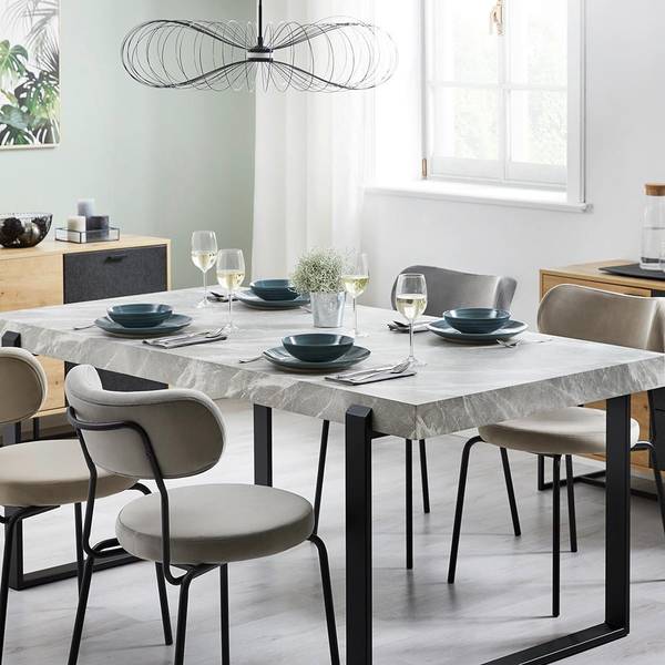 Esstisch MILA Grau - Metall - 180 x 90 x 76 cm