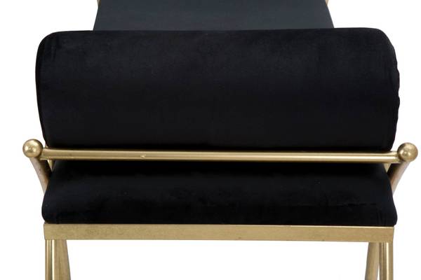 Sitzbank Ribbon Schwarz - Textil - 113 x 53 x 49 cm