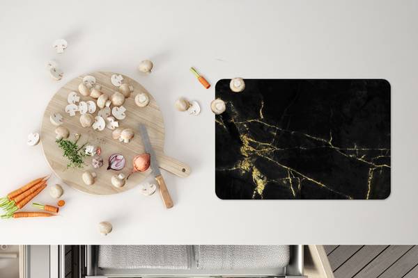 PLATZSETS Marmor 6er-Set Gold - Vinyl - 45 x 30 x 1 cm
