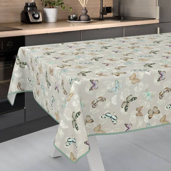 Tischdecke Print Schmetterling mit SAUM Tiefe: 220 cm